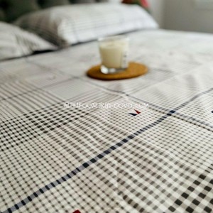 100% cotton check sheet single piece of right-angle bed sheet Nordic style simple sheet-single product (plain check)
