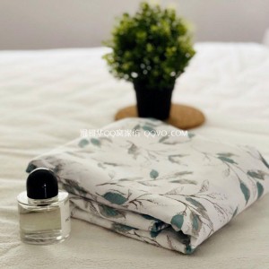 Minimalist ins style simple white leaves fresh literary quilt cover-single piece (love flower branch)