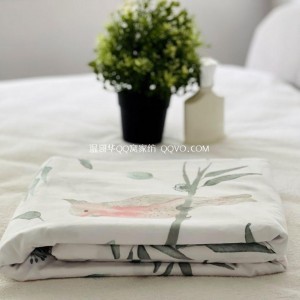 Export Day Single Original Single Cotton Quilt Cover Single Bed Sheet (Gray Bottom-Vertical Pattern)