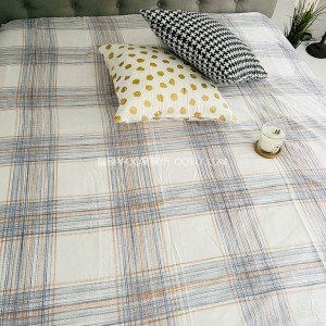 New Japanese-style twill jacquard cotton sheets, right-angle sheets, skin-friendly nude sleeping sheets-single product (white background-striped pattern)