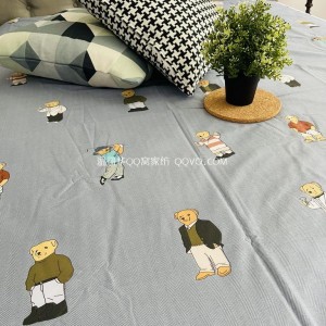 Skin-friendly cotton ins style cute bear European-style right-angle bed 100% cotton quilt single nude sleeping single bedding-single product (Winnie the Pooh)