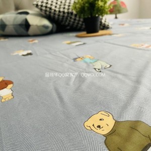 Skin-friendly cotton ins style cute bear European-style right-angle bed 100% cotton quilt single nude sleeping single bedding-single product (Winnie-the-pooh)