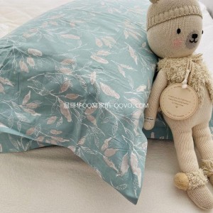 High-quality 100% cotton single double pillowcase four seasons-two packs (late autumn green)