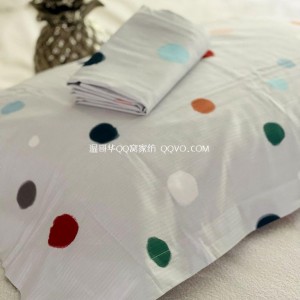 Pure cotton ins style American bedding, polka dot twill pillowcase, jacquard pillowcase, cotton pillowcase-two sets of light gray bottom-(color dots)